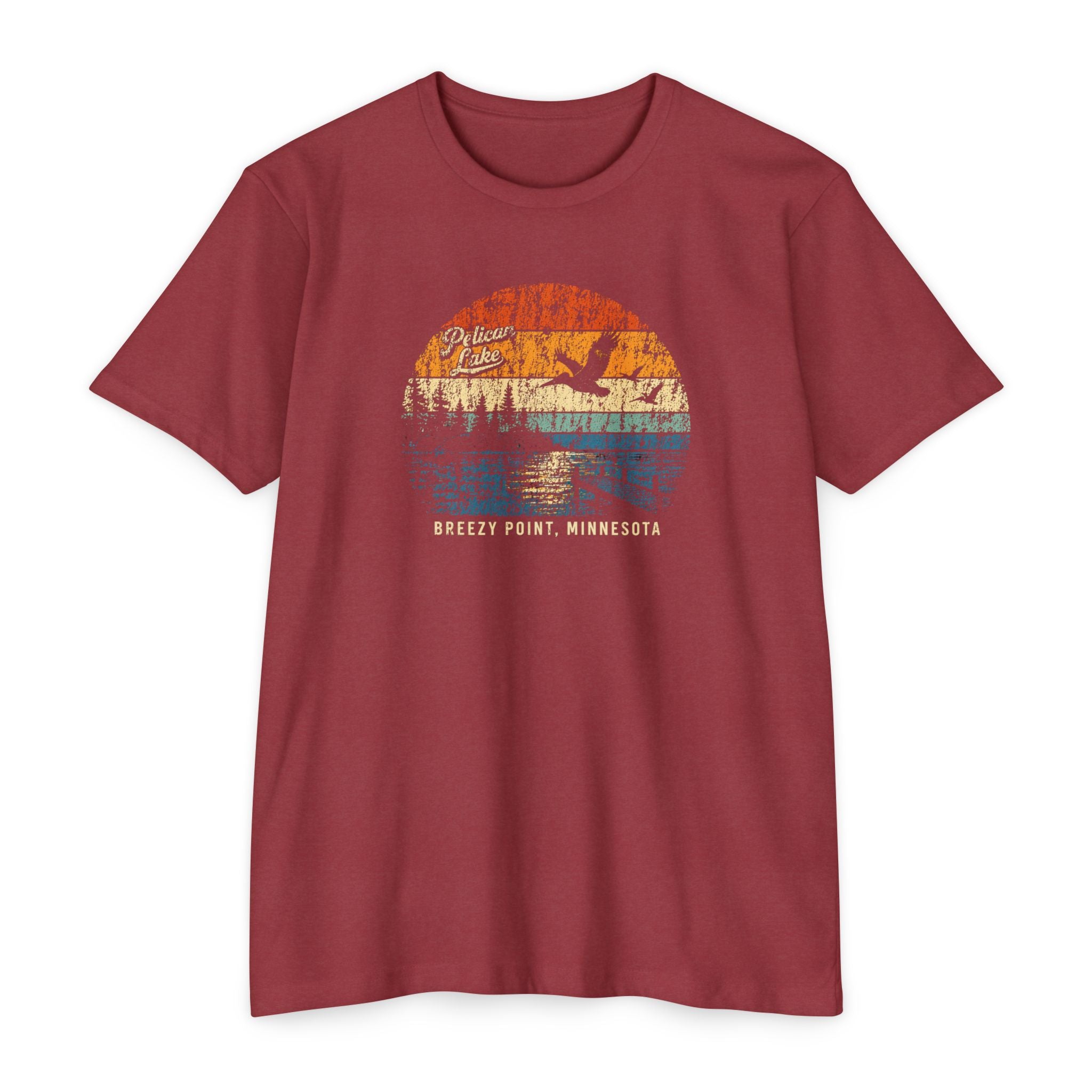 Pelican Lake T-Shirt – Vintage Sunset Minnesota Lake Tee | Breezy Point Retro Shirt