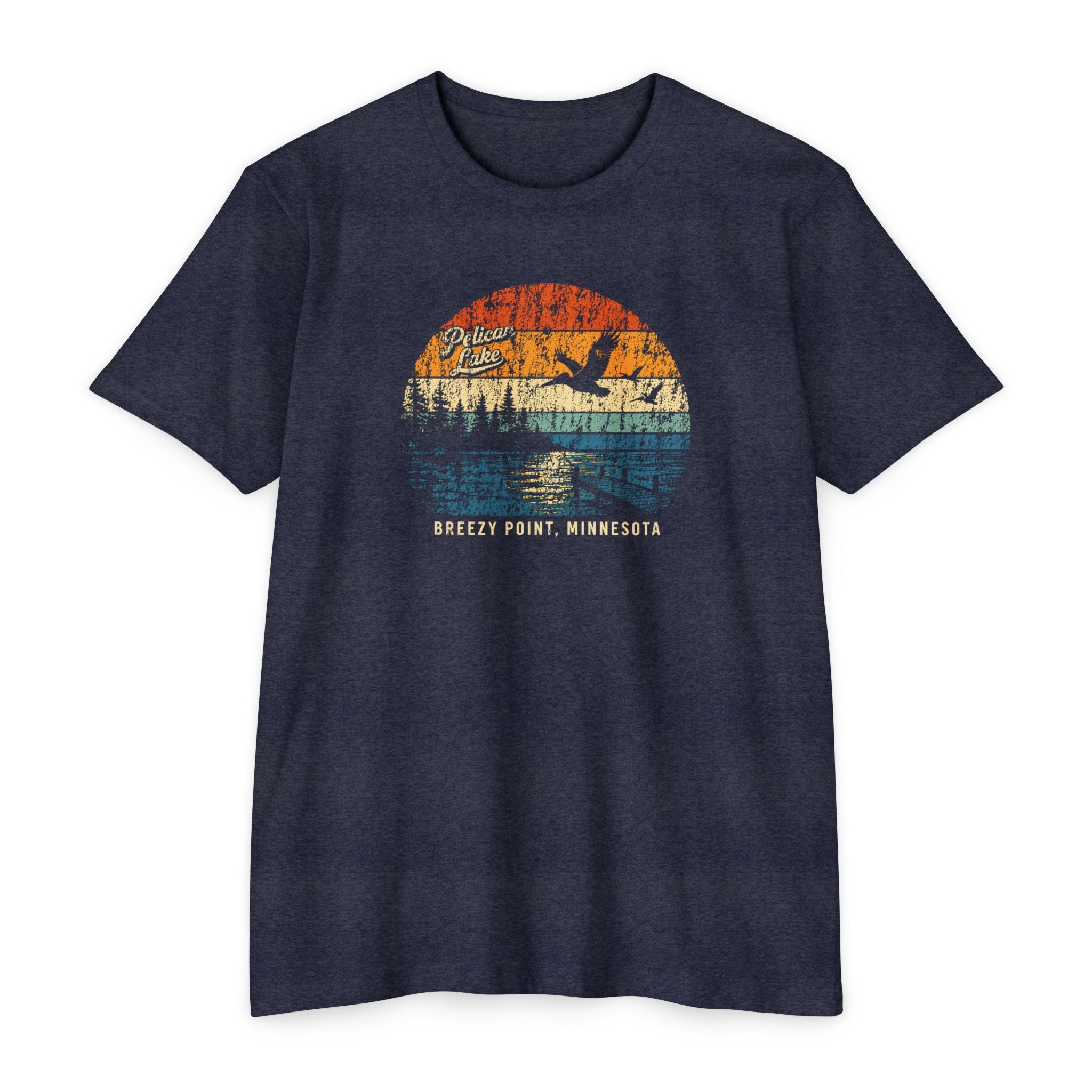 Pelican Lake T-Shirt – Vintage Sunset Minnesota Lake Tee | Breezy Point Retro Shirt