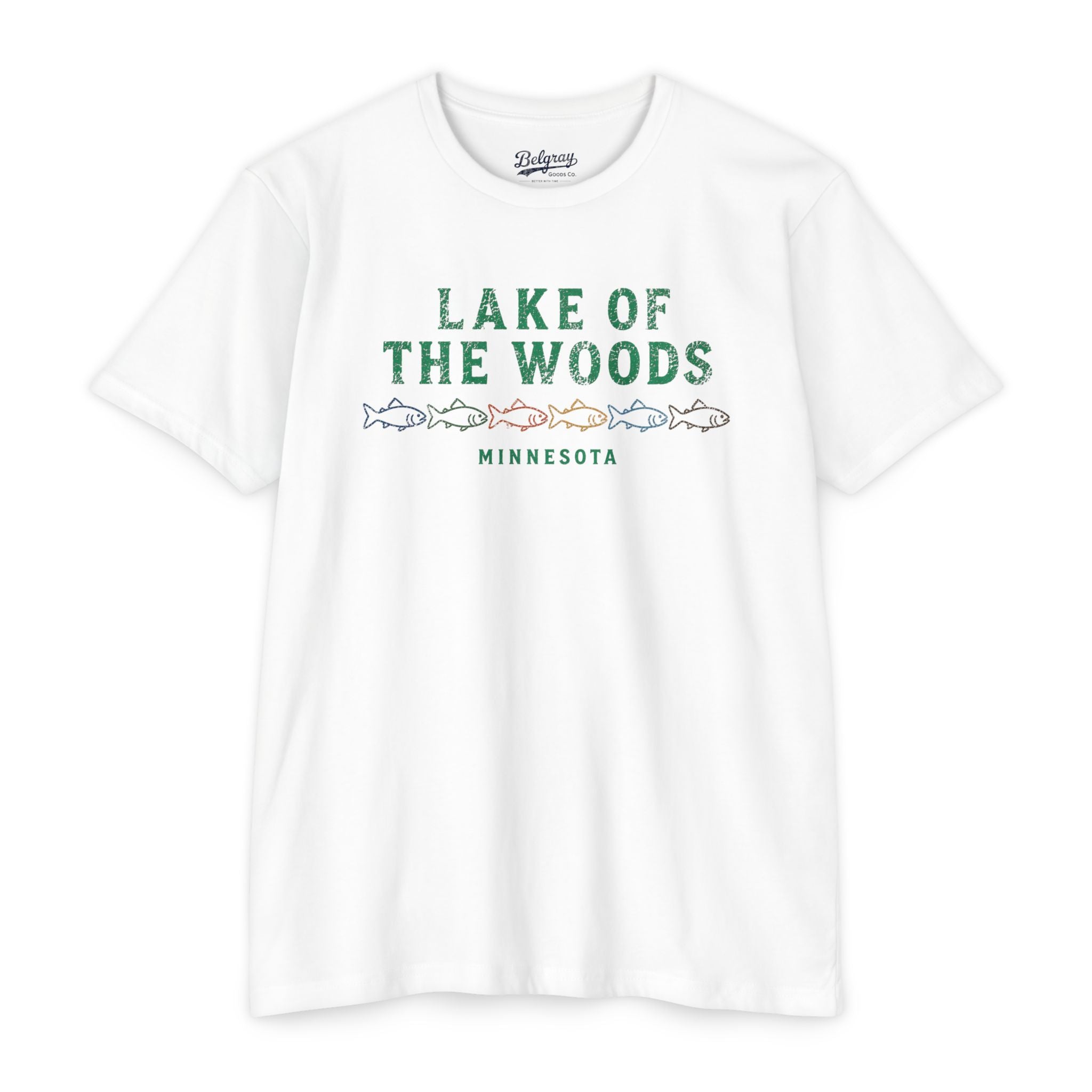 Lake of the Woods Minnesota Vintage Fishing T-Shirt | Retro Fish Graphic Tee