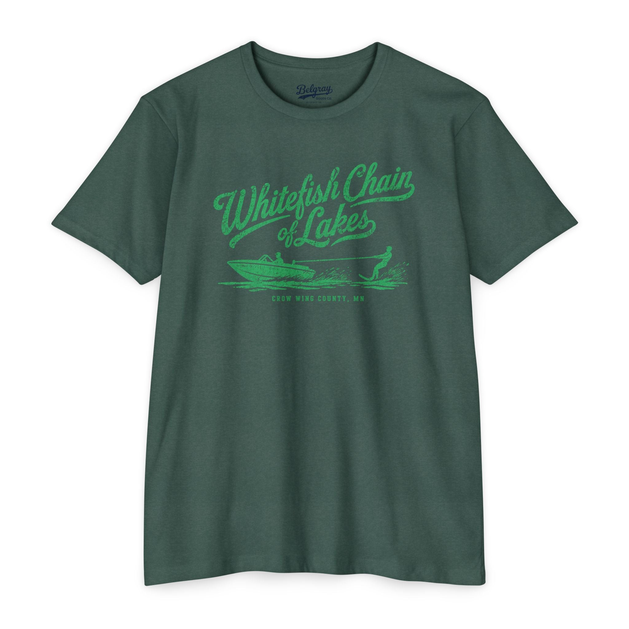 Whitefish Chain of Lakes Minnesota T-Shirt – Vintage Lake Map Retro Tee