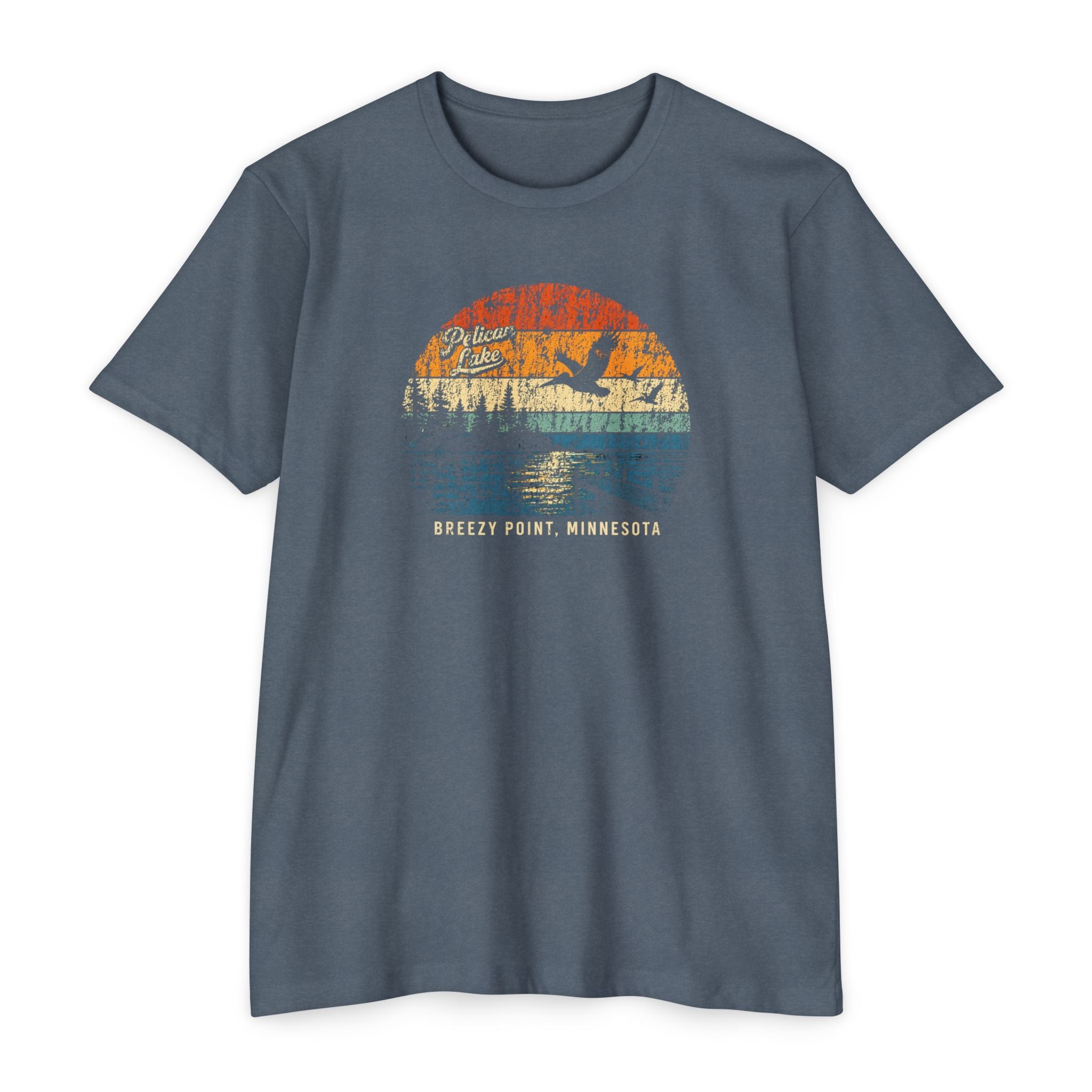 Pelican Lake T-Shirt – Vintage Sunset Minnesota Lake Tee | Breezy Point Retro Shirt
