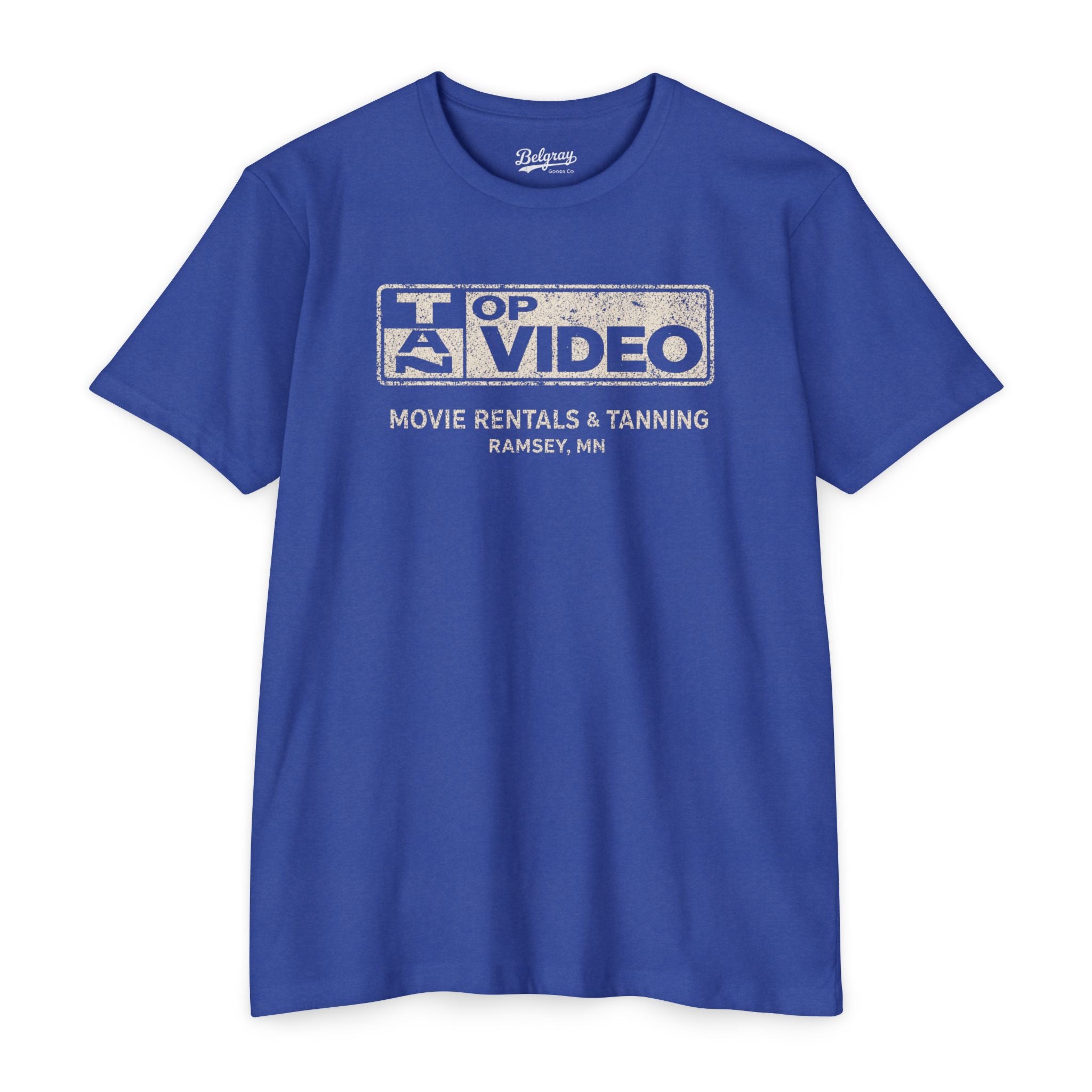 Top Tan Video Ramsey Minnesota T-Shirt – Vintage VHS Rental Retro Tee