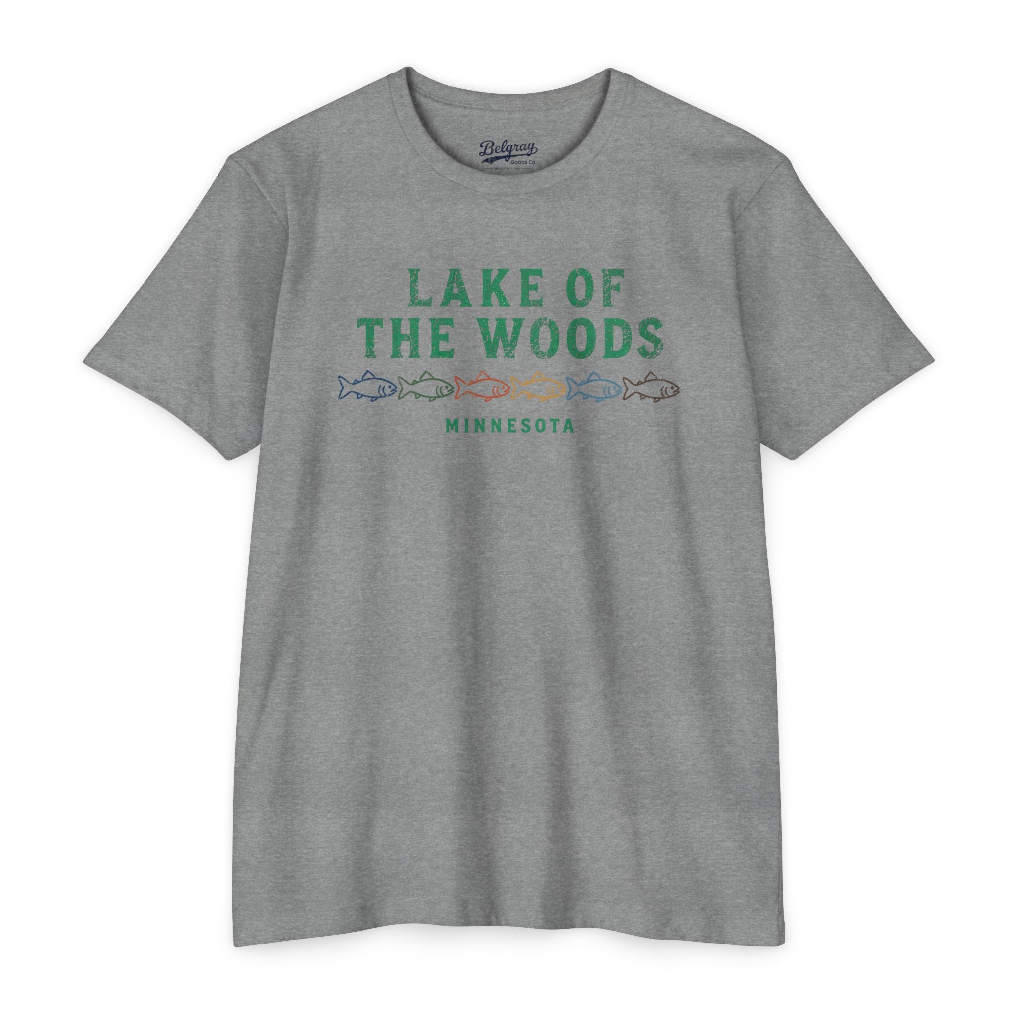 Lake of the Woods Minnesota Vintage Fishing T-Shirt | Retro Fish Graphic Tee