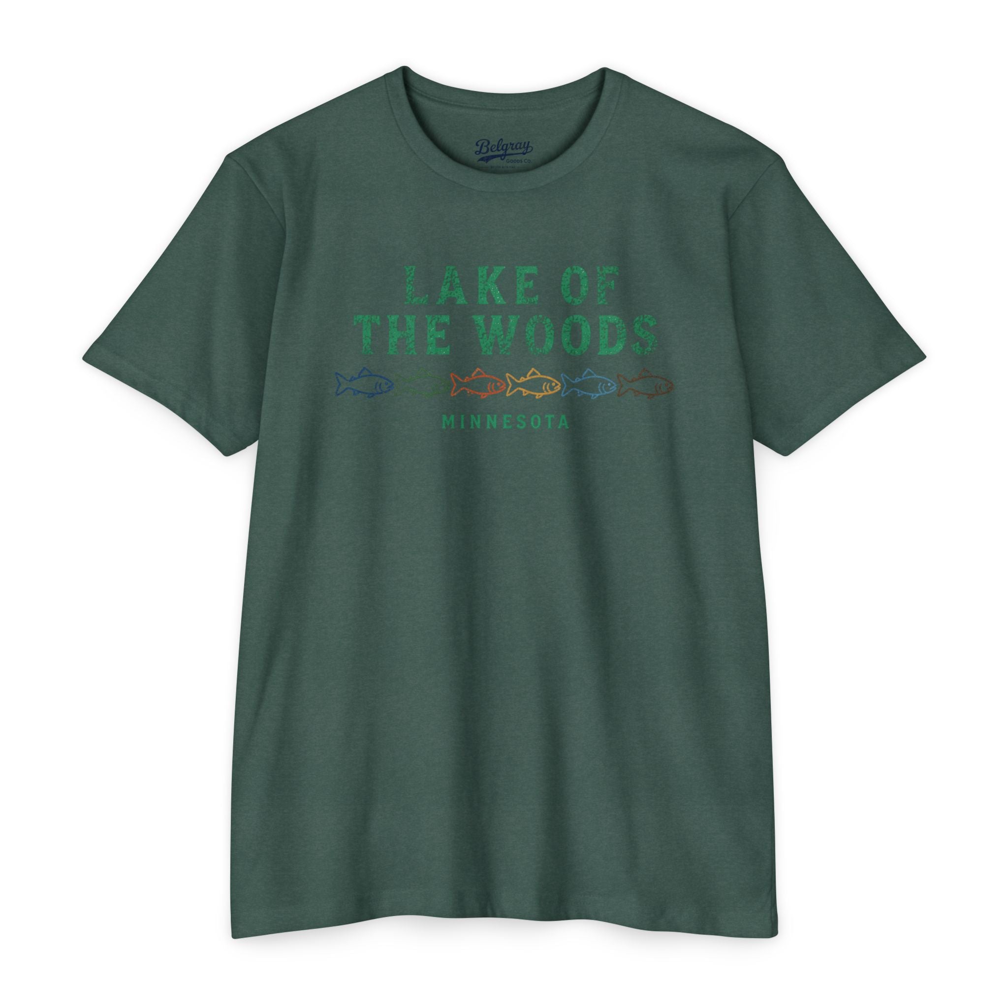 Lake of the Woods Minnesota Vintage Fishing T-Shirt | Retro Fish Graphic Tee