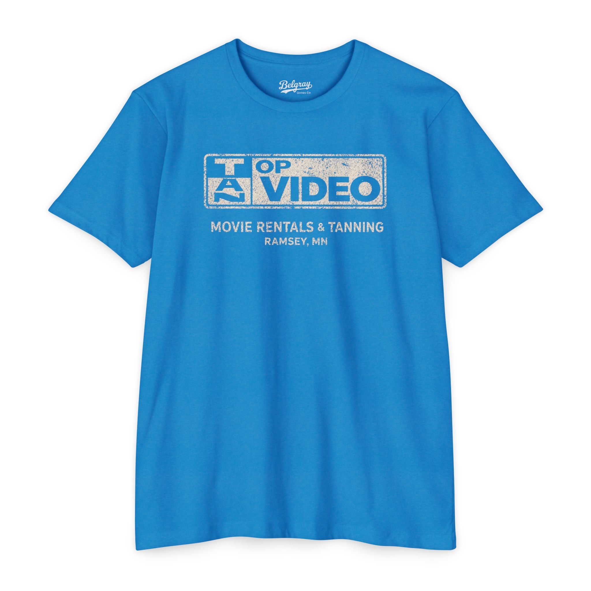 Top Tan Video Ramsey Minnesota T-Shirt – Vintage VHS Rental Retro Tee