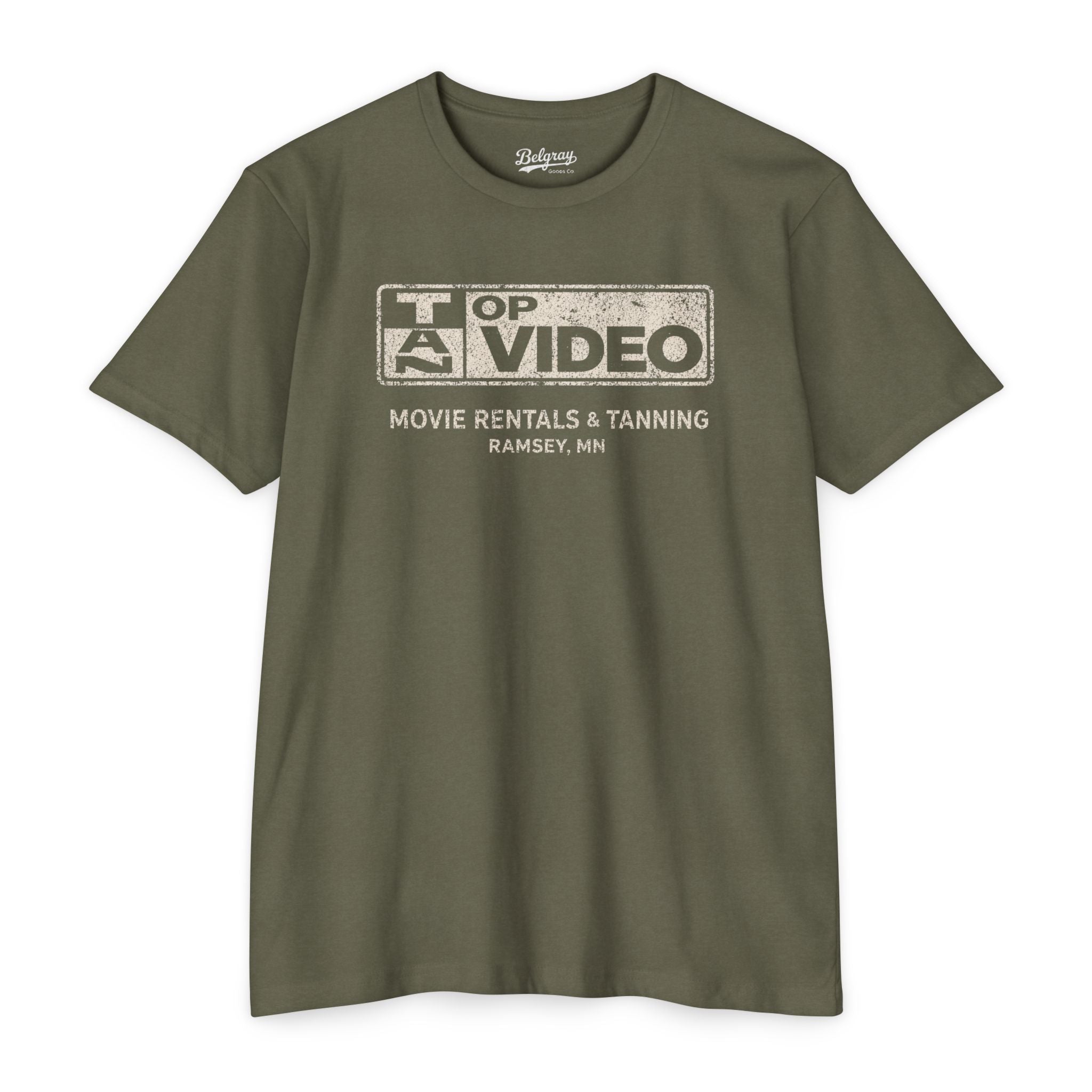 Top Tan Video Ramsey Minnesota T-Shirt – Vintage VHS Rental Retro Tee