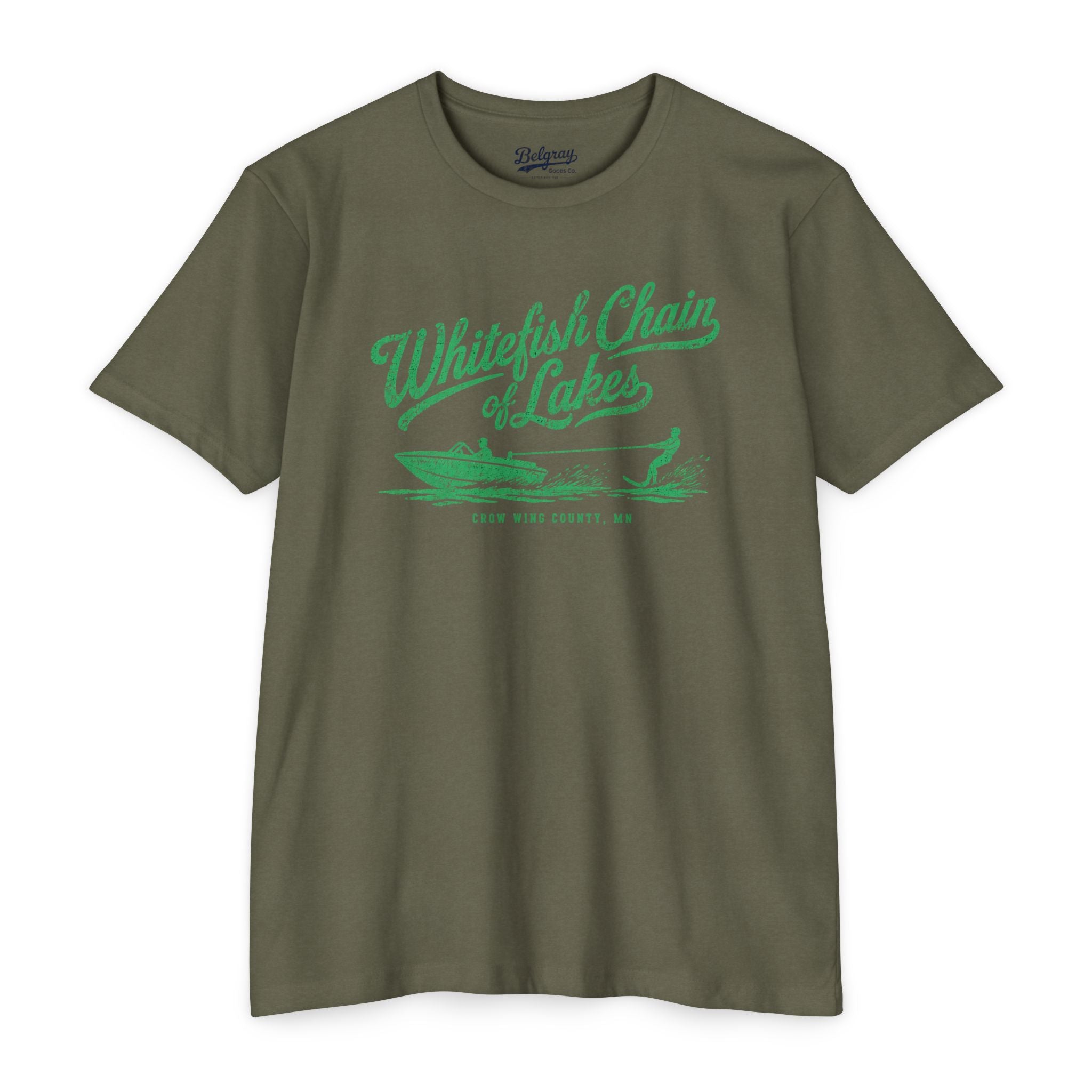 Whitefish Chain of Lakes Minnesota T-Shirt – Vintage Lake Map Retro Tee