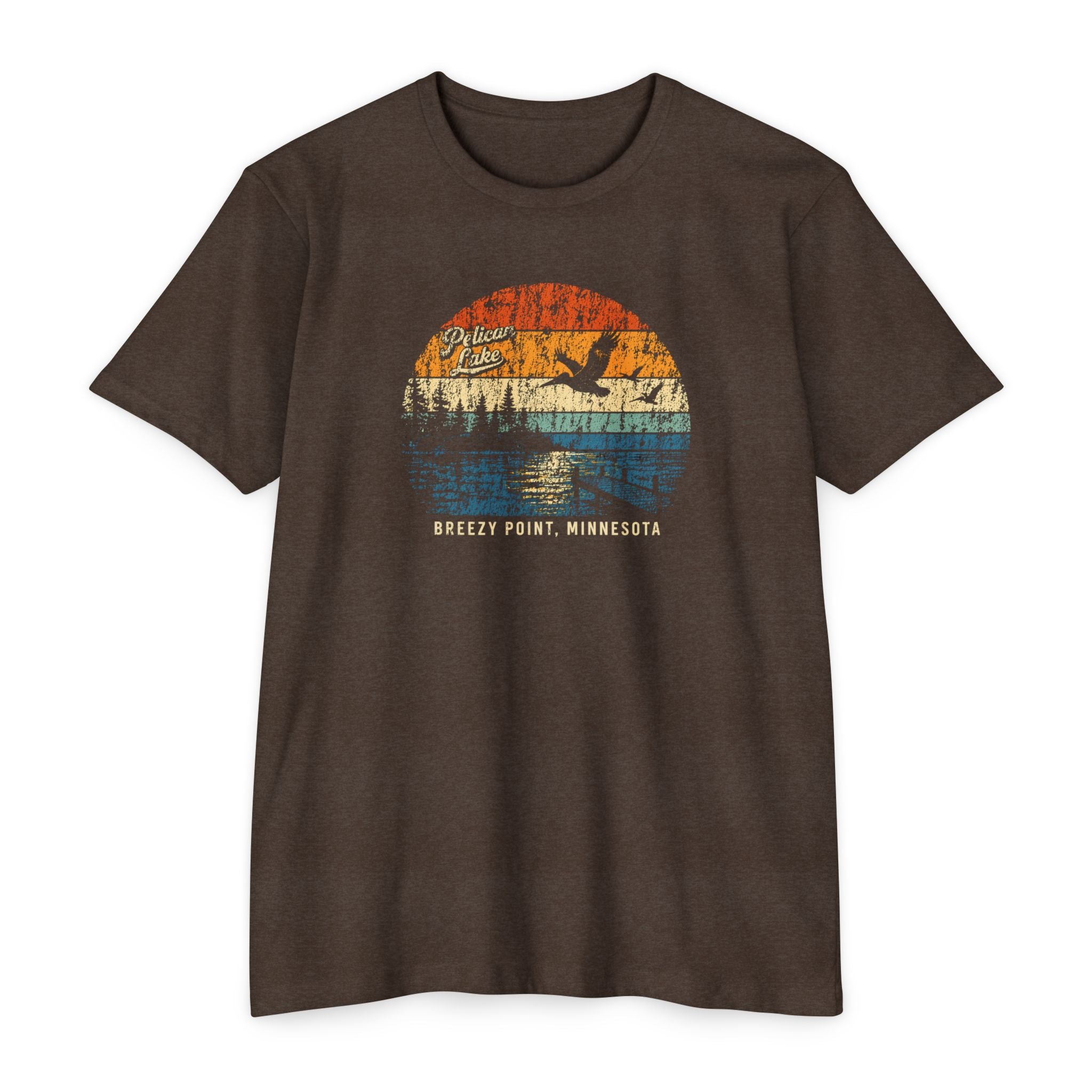 Pelican Lake T-Shirt – Vintage Sunset Minnesota Lake Tee | Breezy Point Retro Shirt
