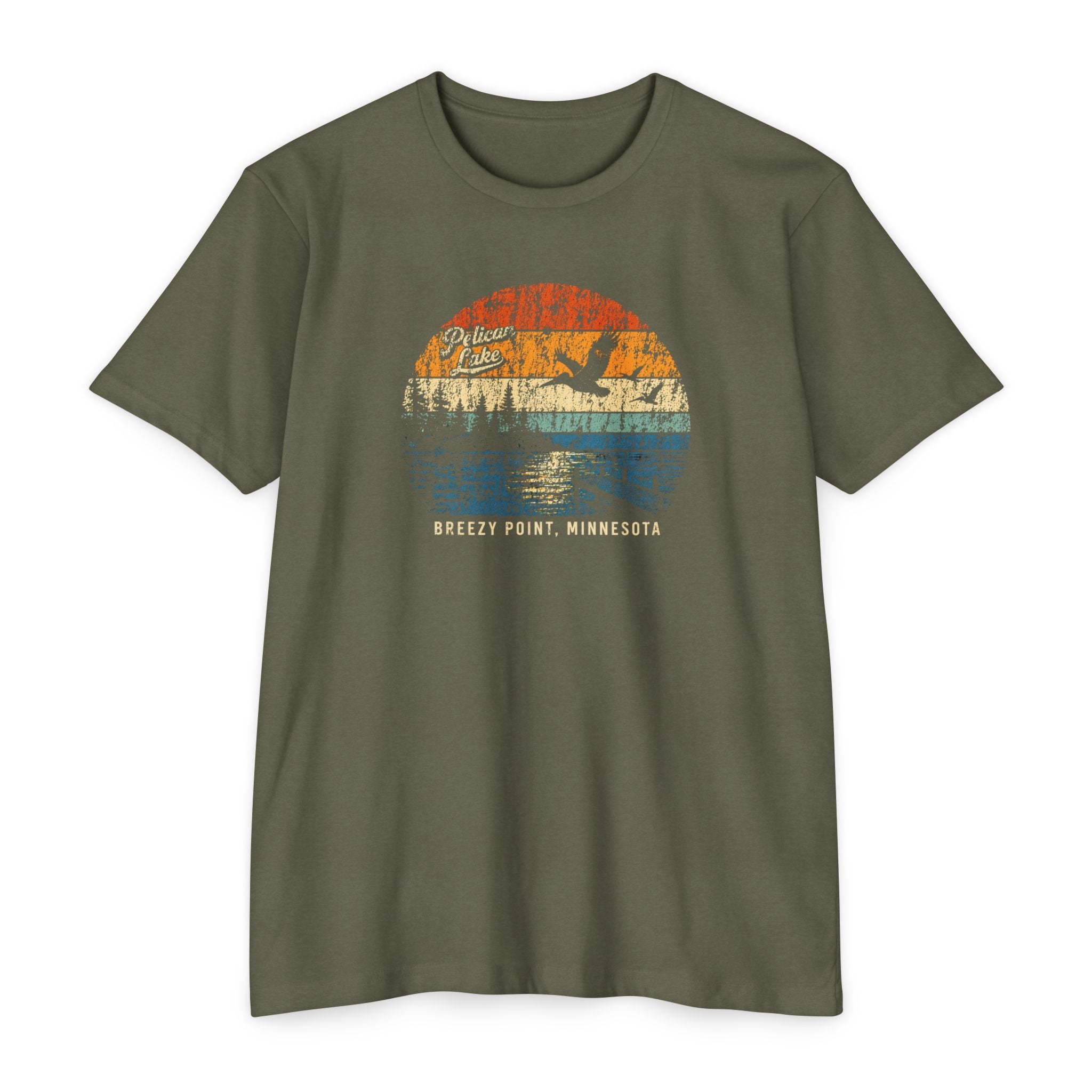 Pelican Lake T-Shirt – Vintage Sunset Minnesota Lake Tee | Breezy Point Retro Shirt