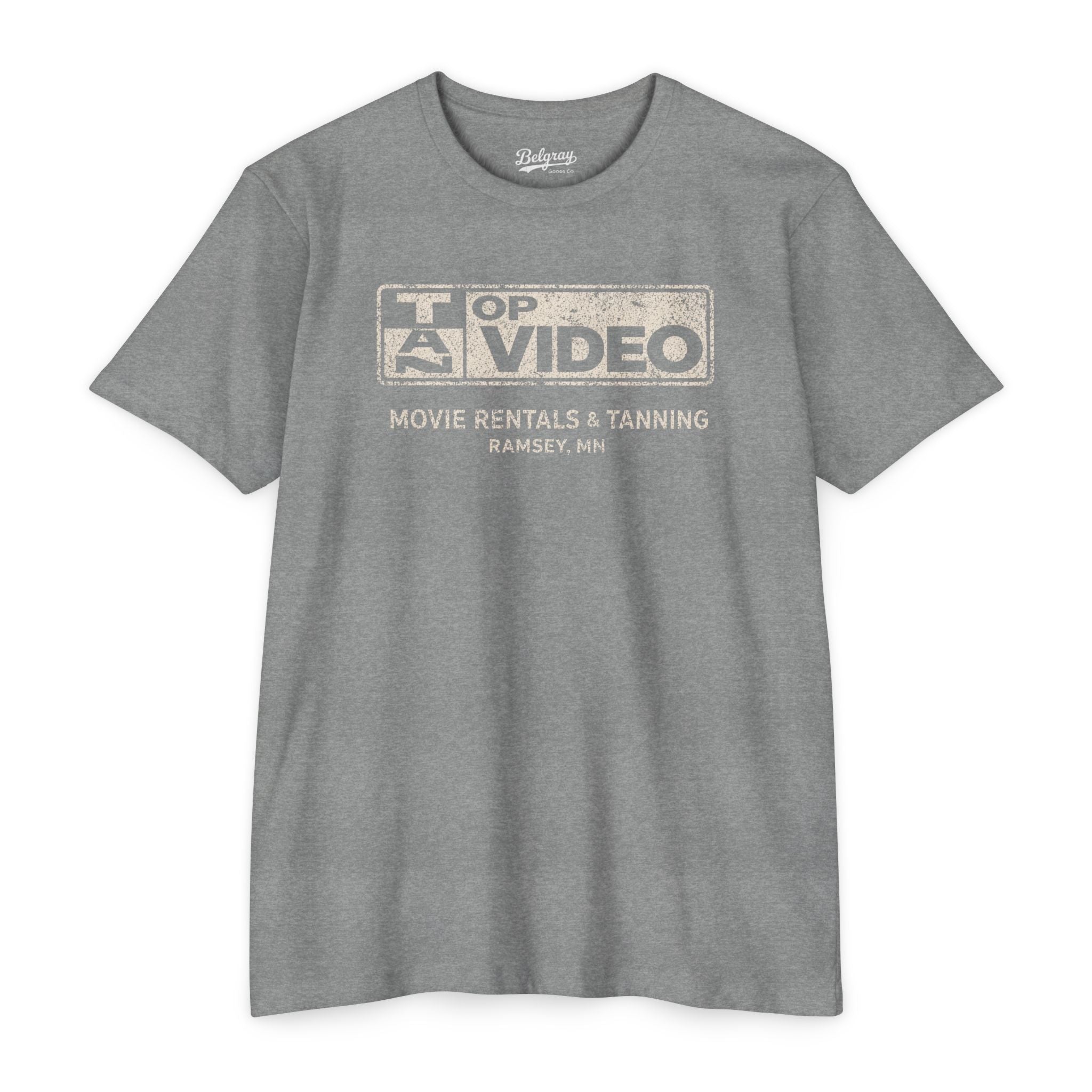 Top Tan Video Ramsey Minnesota T-Shirt – Vintage VHS Rental Retro Tee