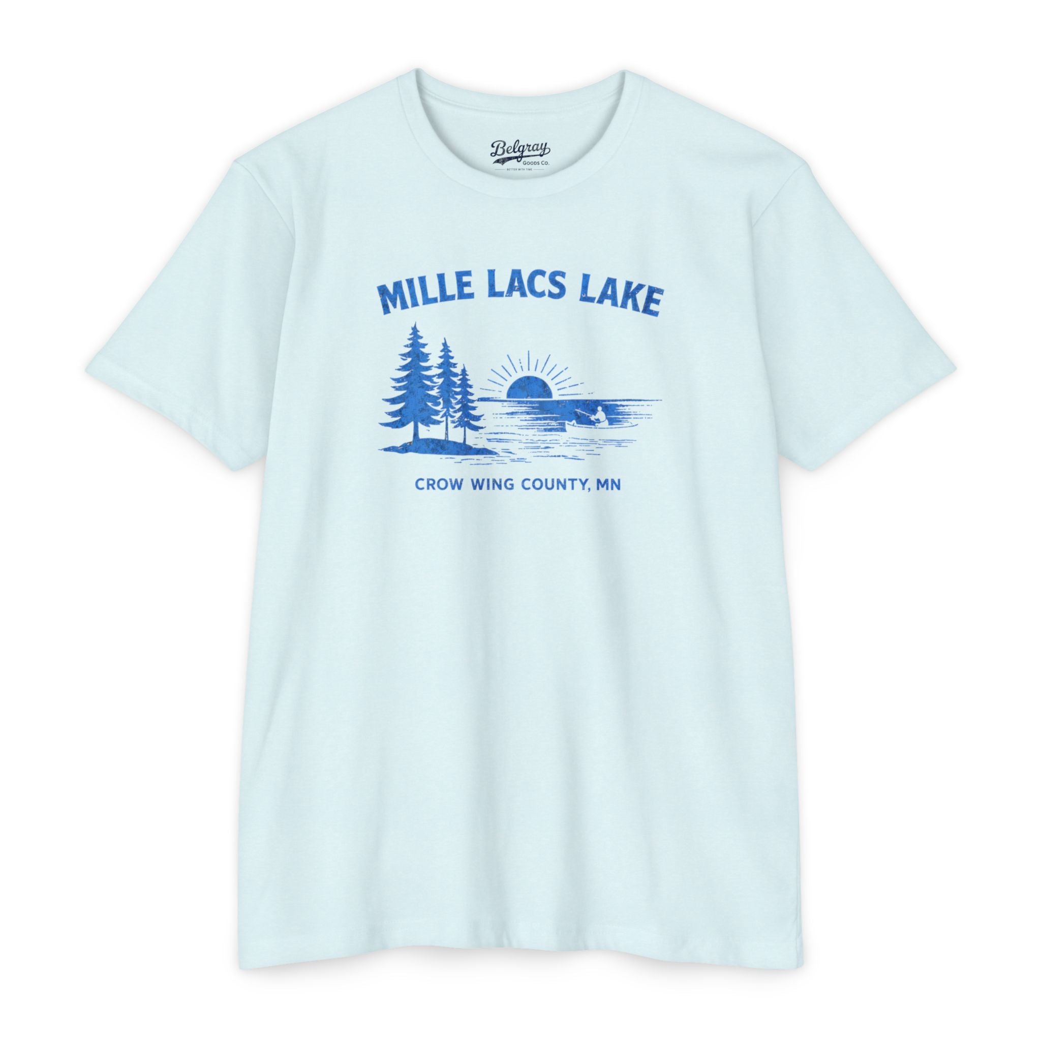 Mille Lacs Lake Minnesota T-Shirt – Vintage Canoe Sunset Retro Tee