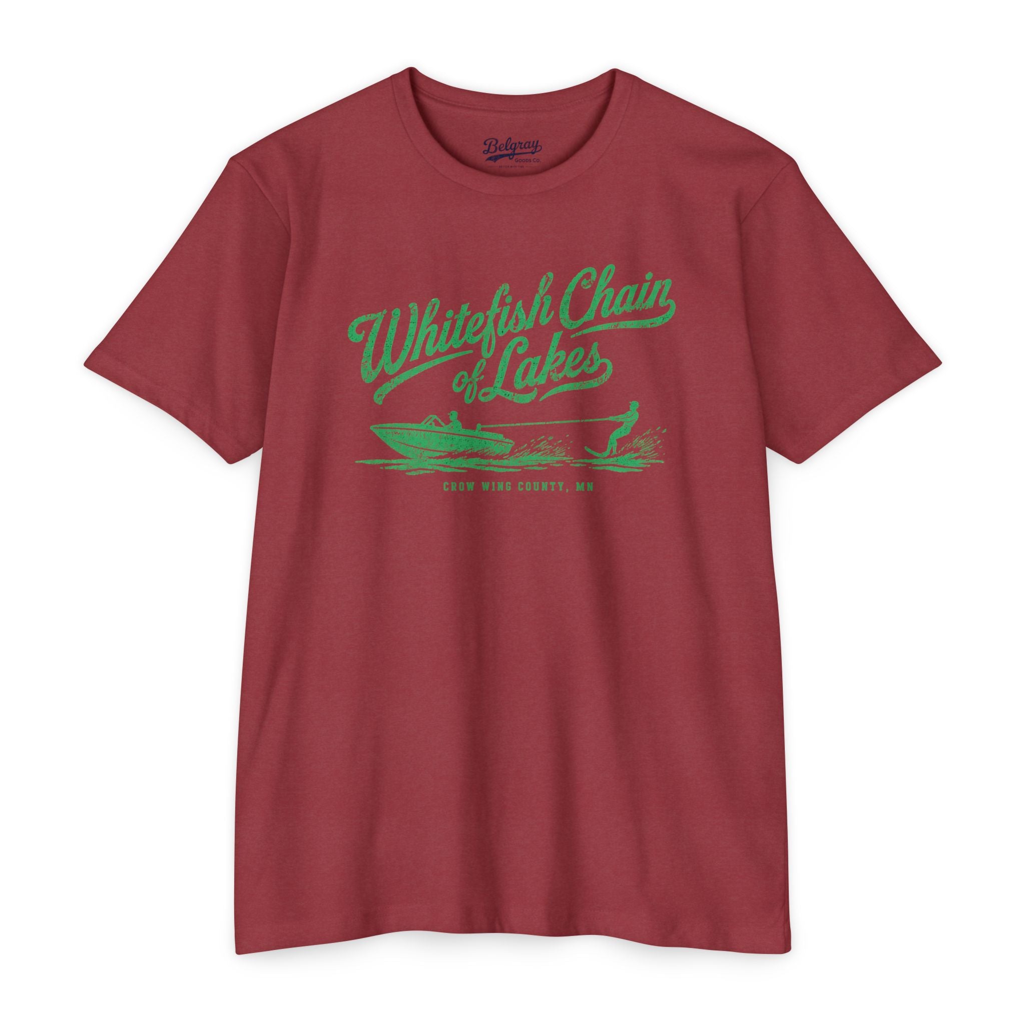Whitefish Chain of Lakes Minnesota T-Shirt – Vintage Lake Map Retro Tee