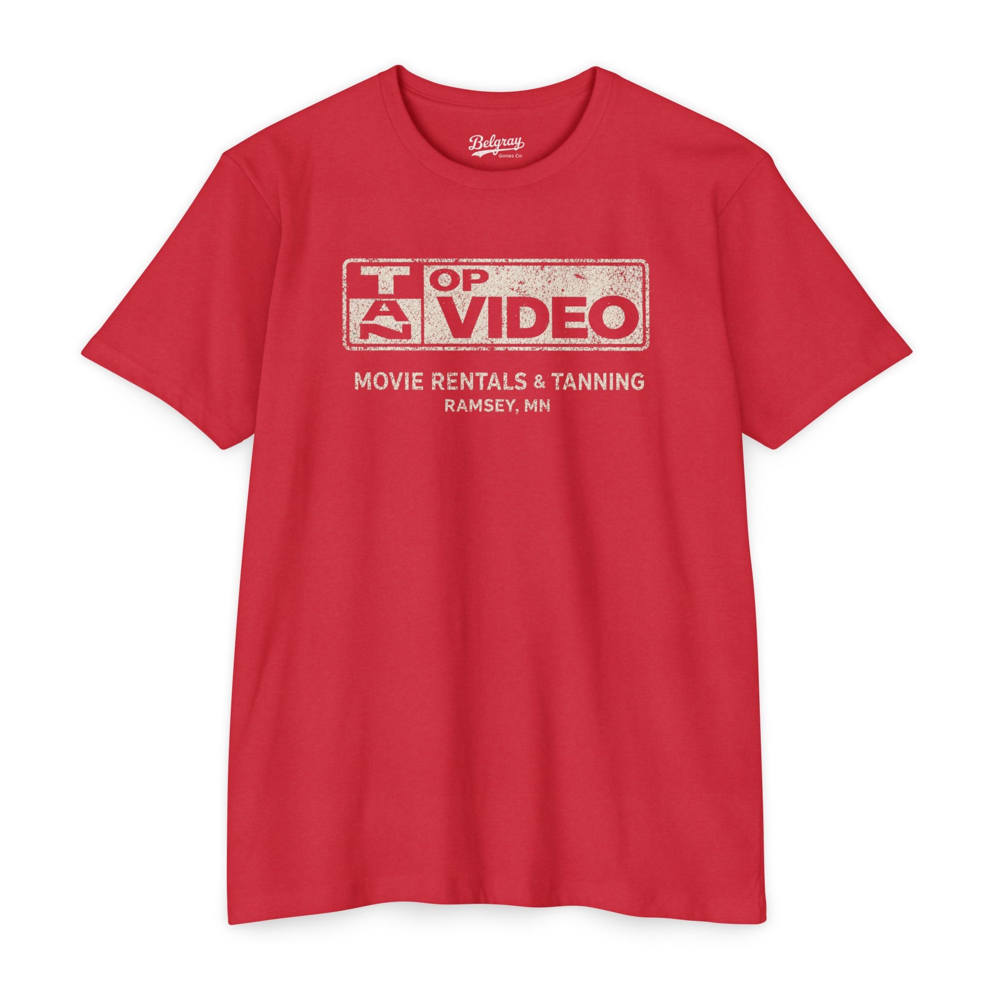 Top Tan Video Ramsey Minnesota T-Shirt – Vintage VHS Rental Retro Tee
