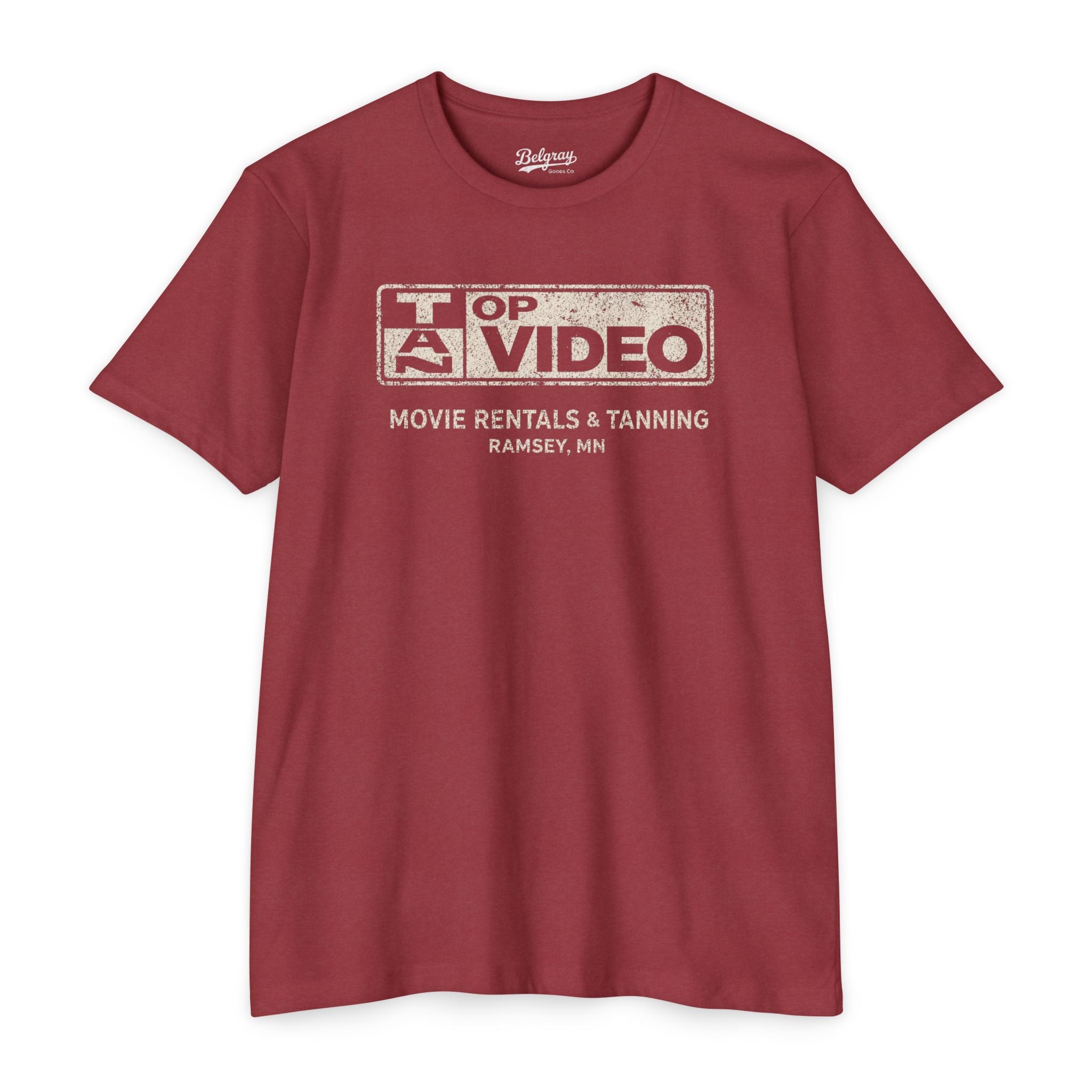 Top Tan Video Ramsey Minnesota T-Shirt – Vintage VHS Rental Retro Tee
