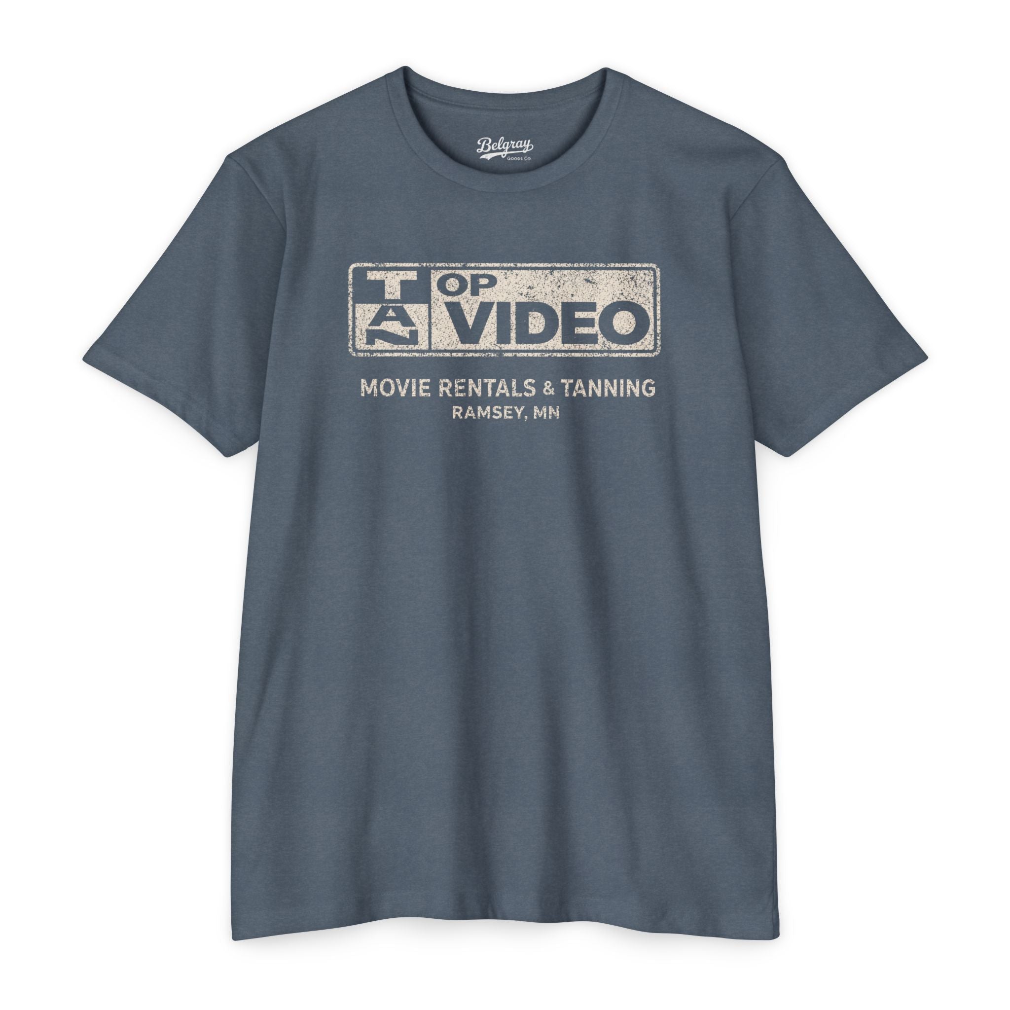 Top Tan Video Ramsey Minnesota T-Shirt – Vintage VHS Rental Retro Tee