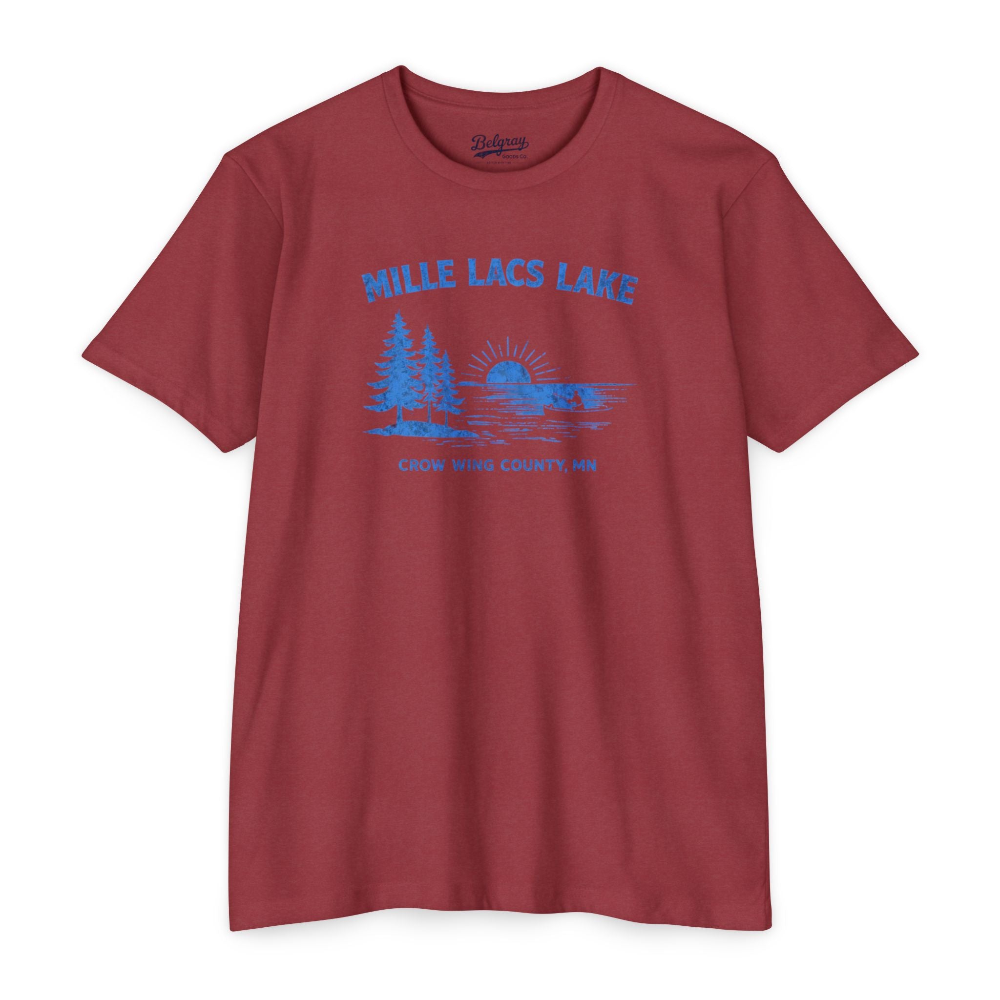 Mille Lacs Lake Minnesota T-Shirt – Vintage Canoe Sunset Retro Tee