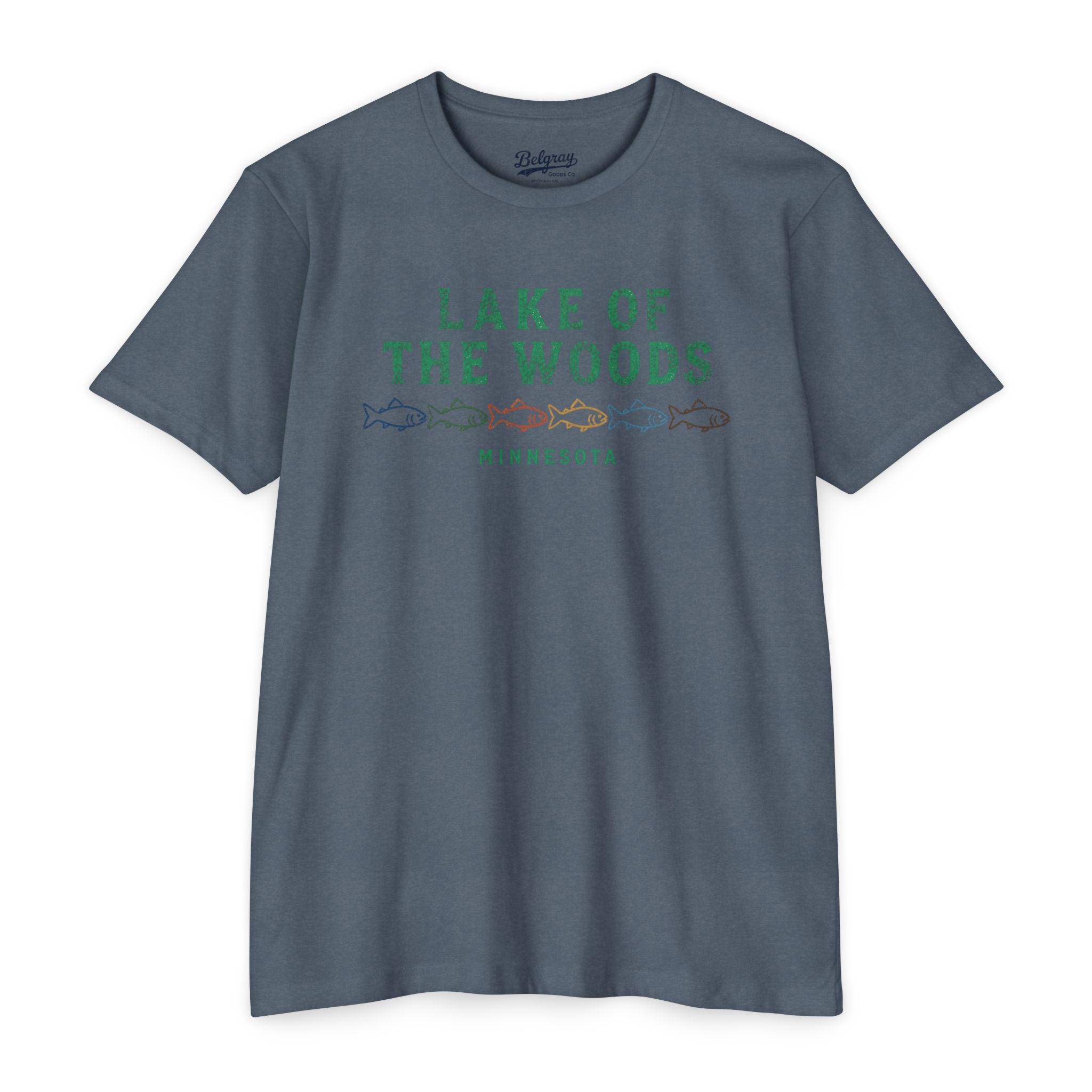 Lake of the Woods Minnesota Vintage Fishing T-Shirt | Retro Fish Graphic Tee
