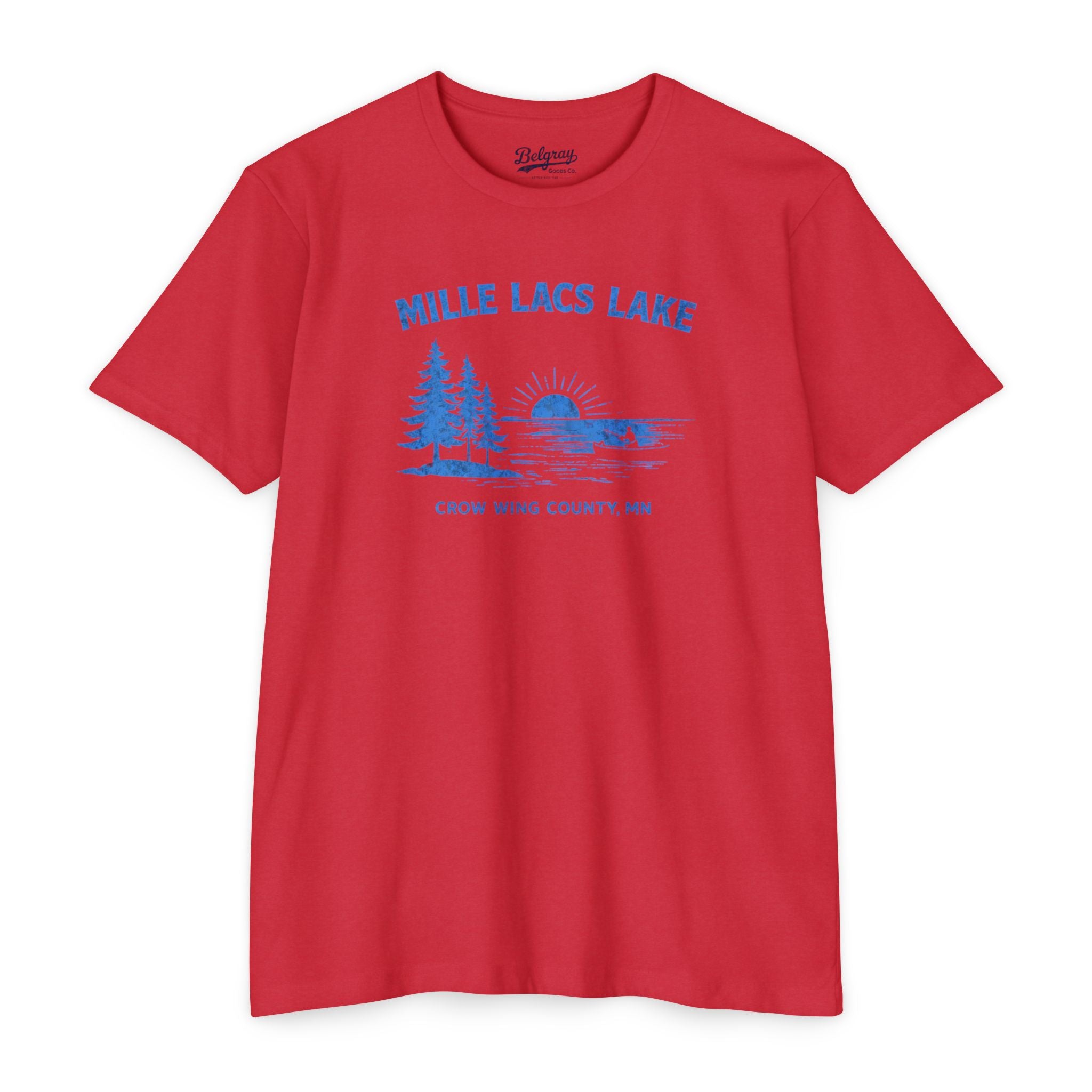 Mille Lacs Lake Minnesota T-Shirt – Vintage Canoe Sunset Retro Tee