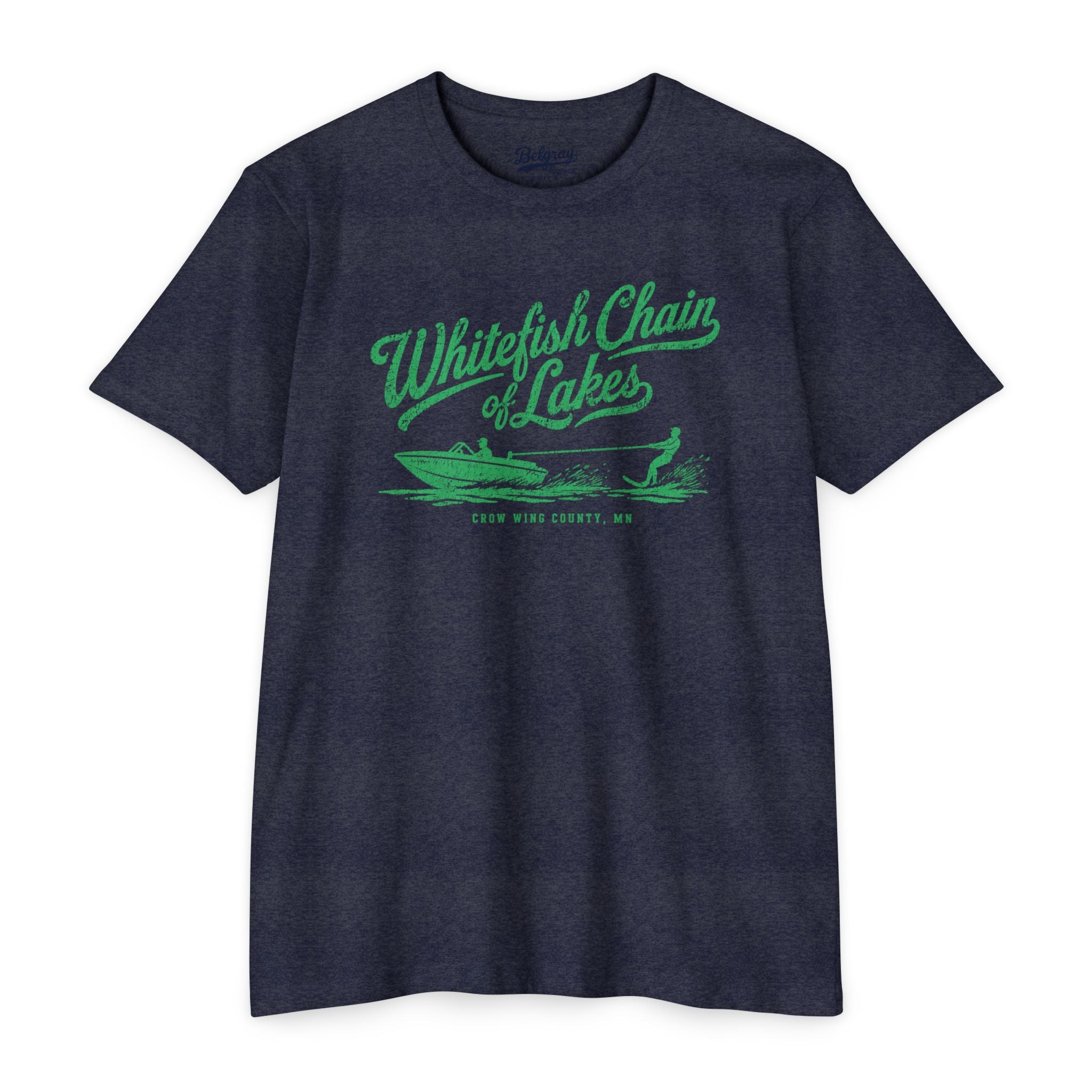 Whitefish Chain of Lakes Minnesota T-Shirt – Vintage Lake Map Retro Tee
