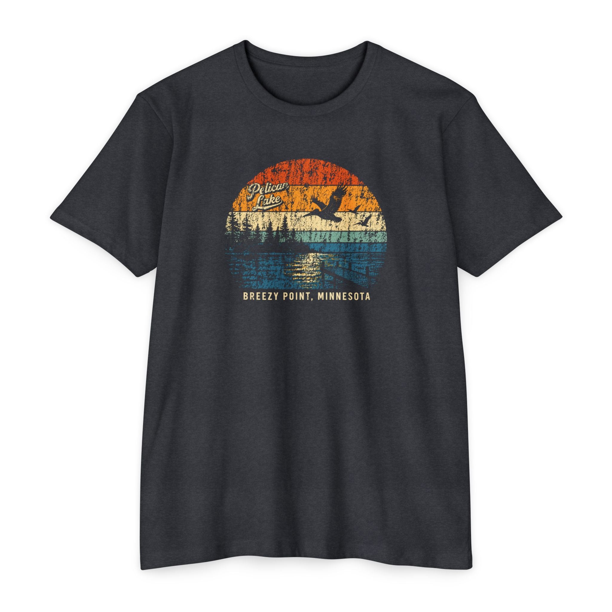 Pelican Lake T-Shirt – Vintage Sunset Minnesota Lake Tee | Breezy Point Retro Shirt