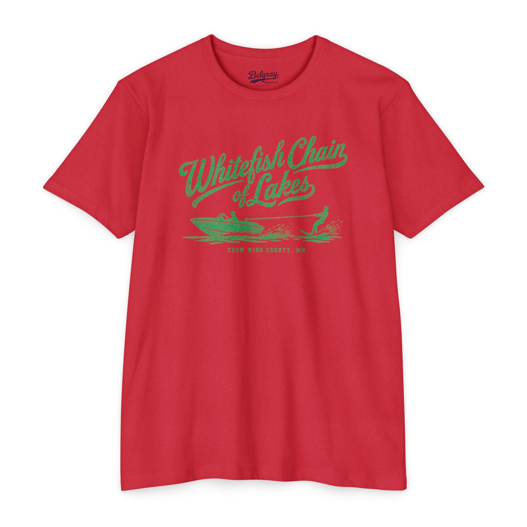 Whitefish Chain of Lakes Minnesota T-Shirt – Vintage Lake Map Retro Tee