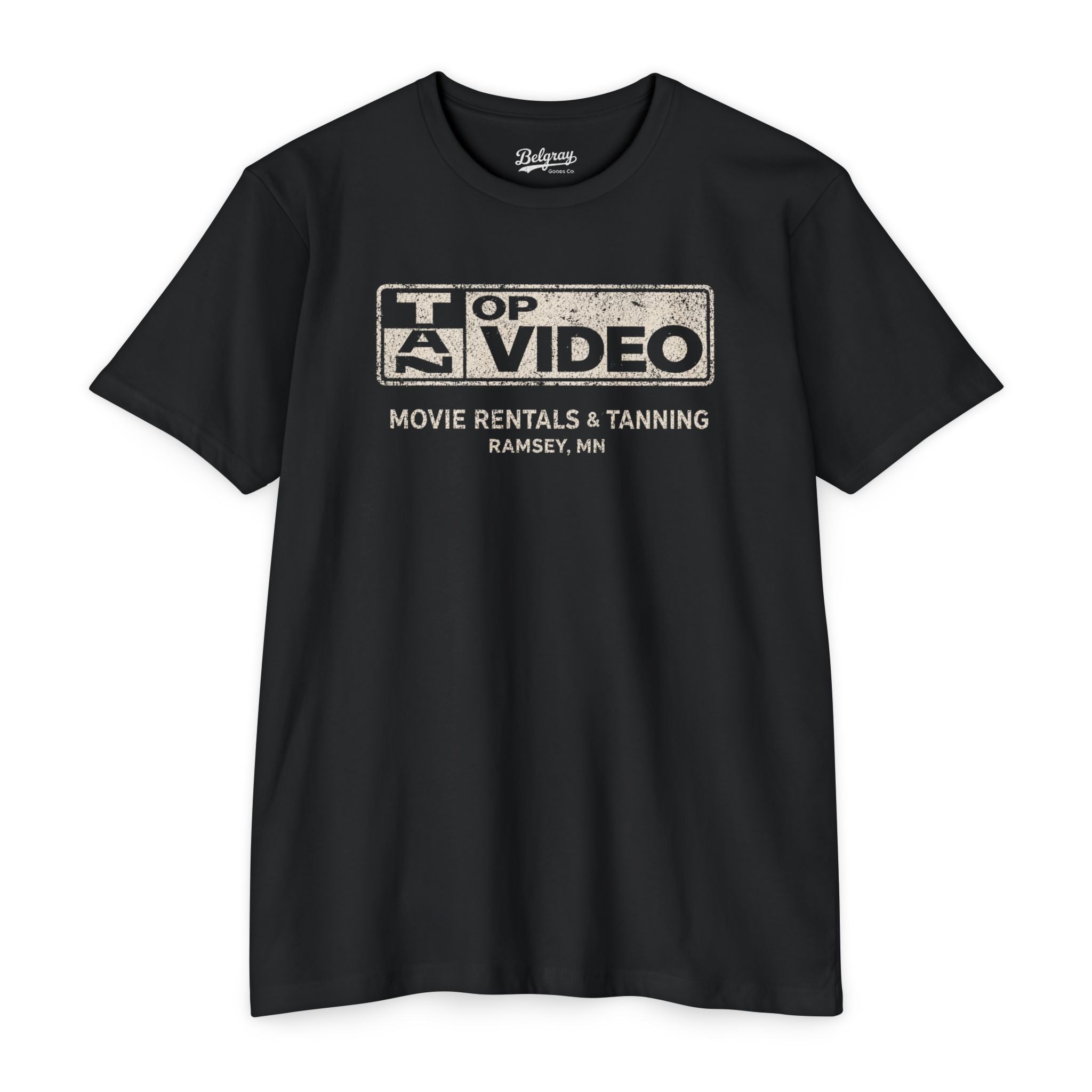 Top Tan Video Ramsey Minnesota T-Shirt – Vintage VHS Rental Retro Tee
