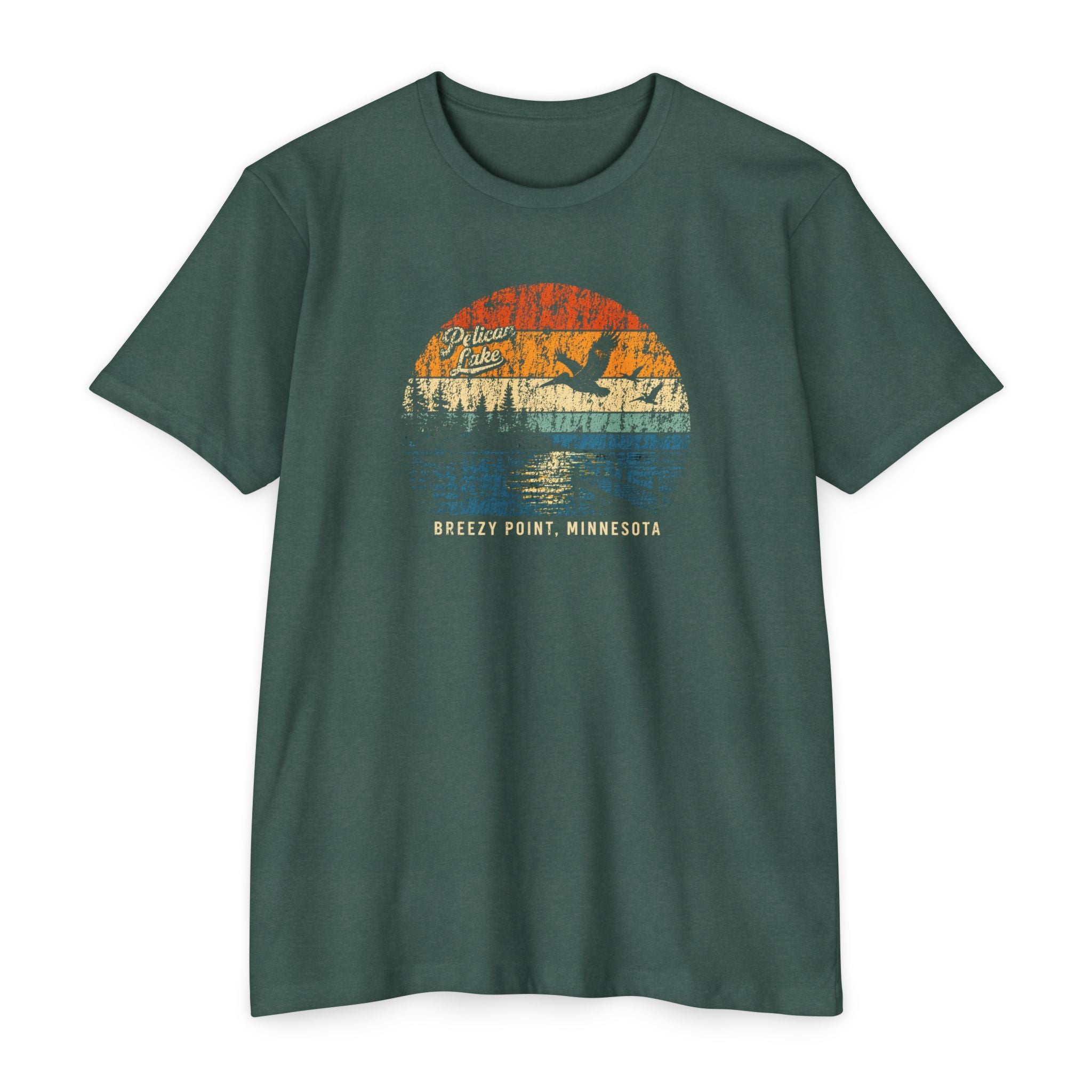 Pelican Lake T-Shirt – Vintage Sunset Minnesota Lake Tee | Breezy Point Retro Shirt